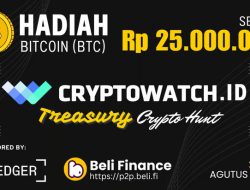 Buruan! CryptoWatch Gelar “Treasury Crypto Hunt” Berhadiah Bitcoin Senilai Rp 25 Juta